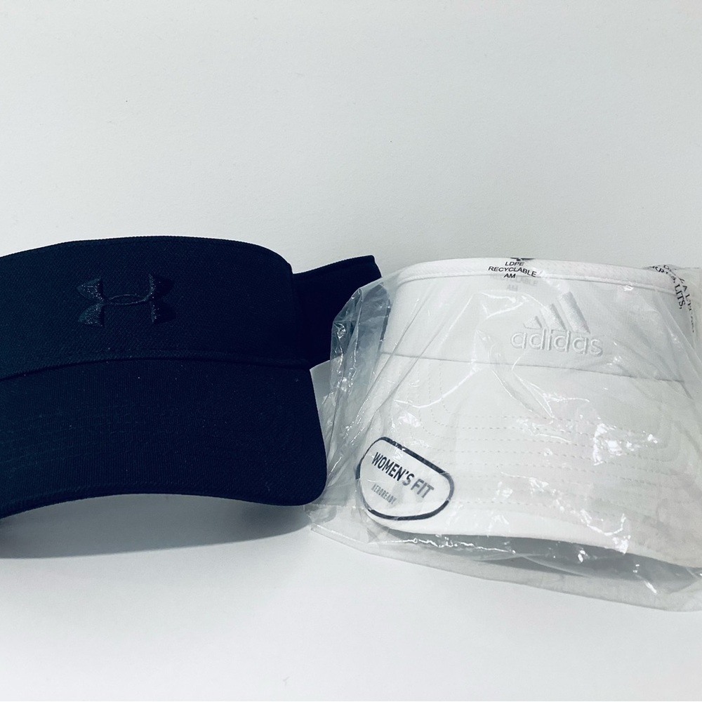Under Armour and Adidas Visors - Black and White